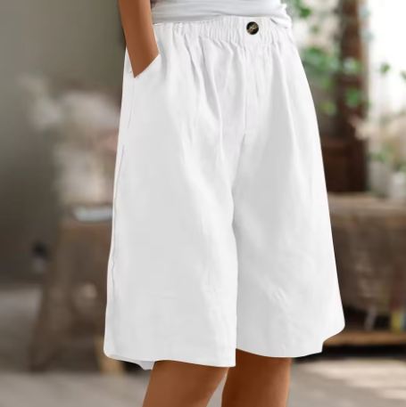Renee | Breathable Modest Comfort Shorts — White