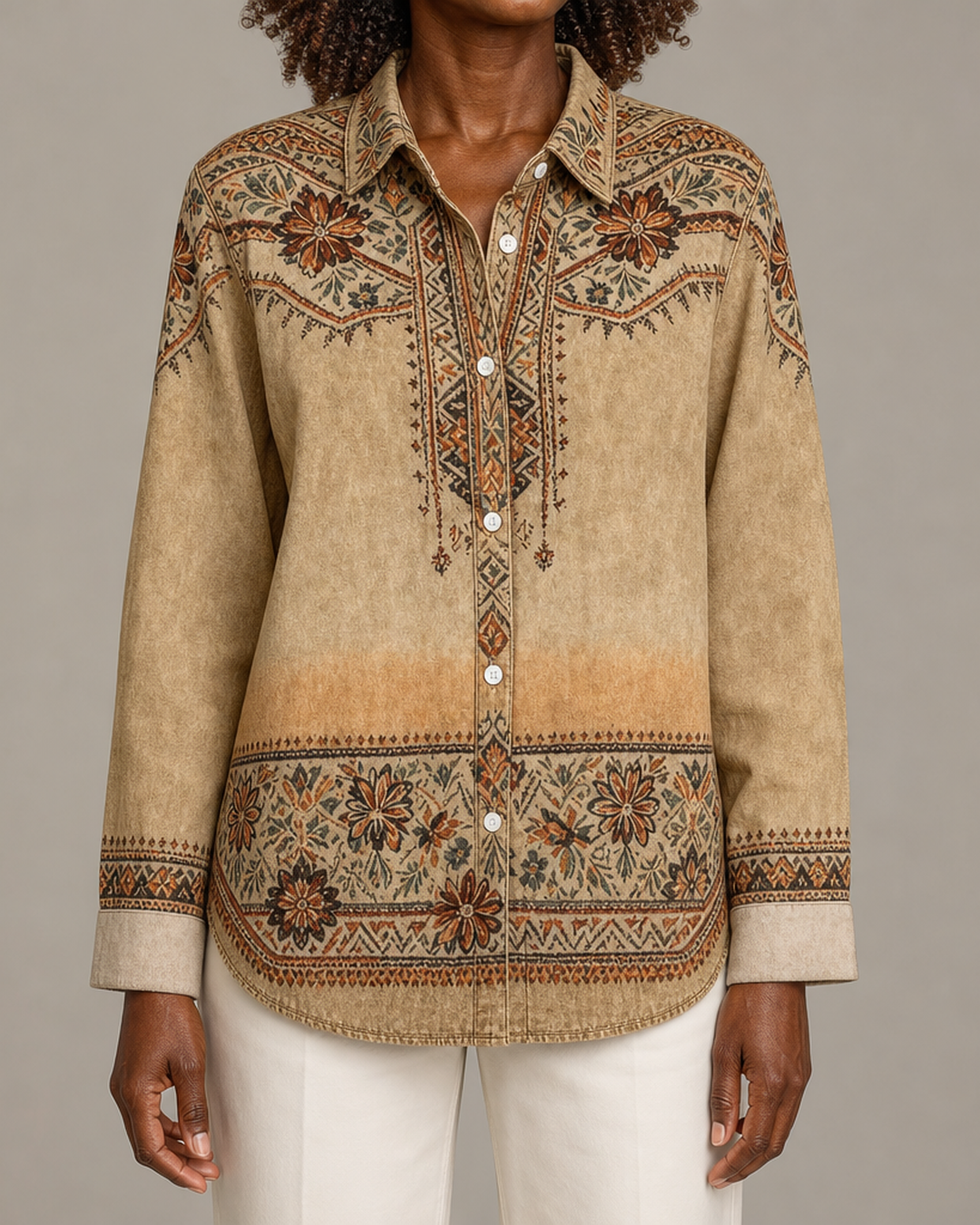 Rexanna | Vintage Floral Button Front Blouse
