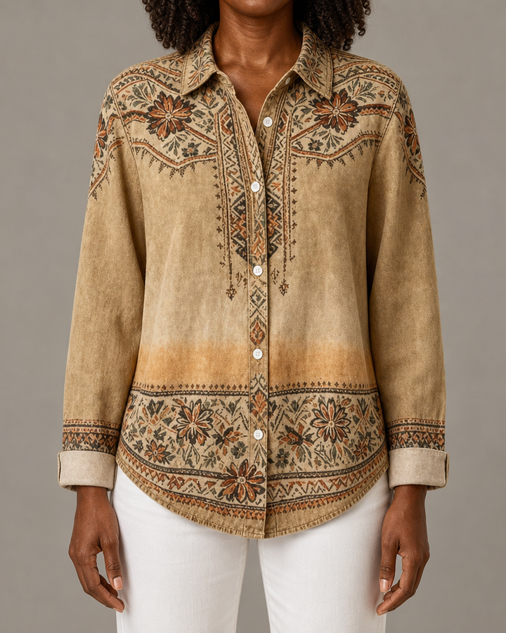 Rexanna™ | Vintage Floral Button Front Blouse