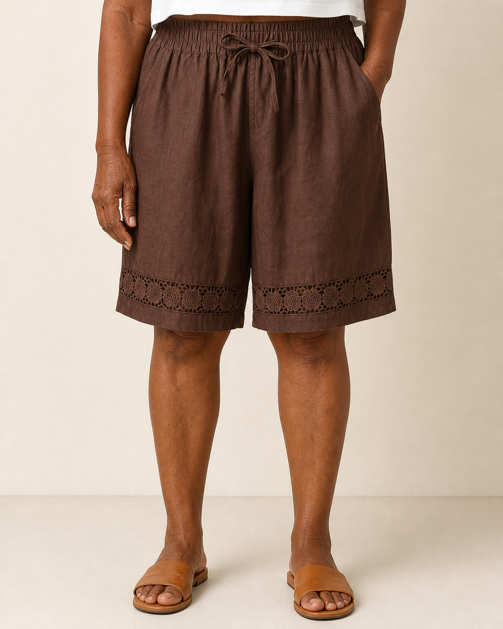 Rica | Relaxed Elegant Shorts — Brown