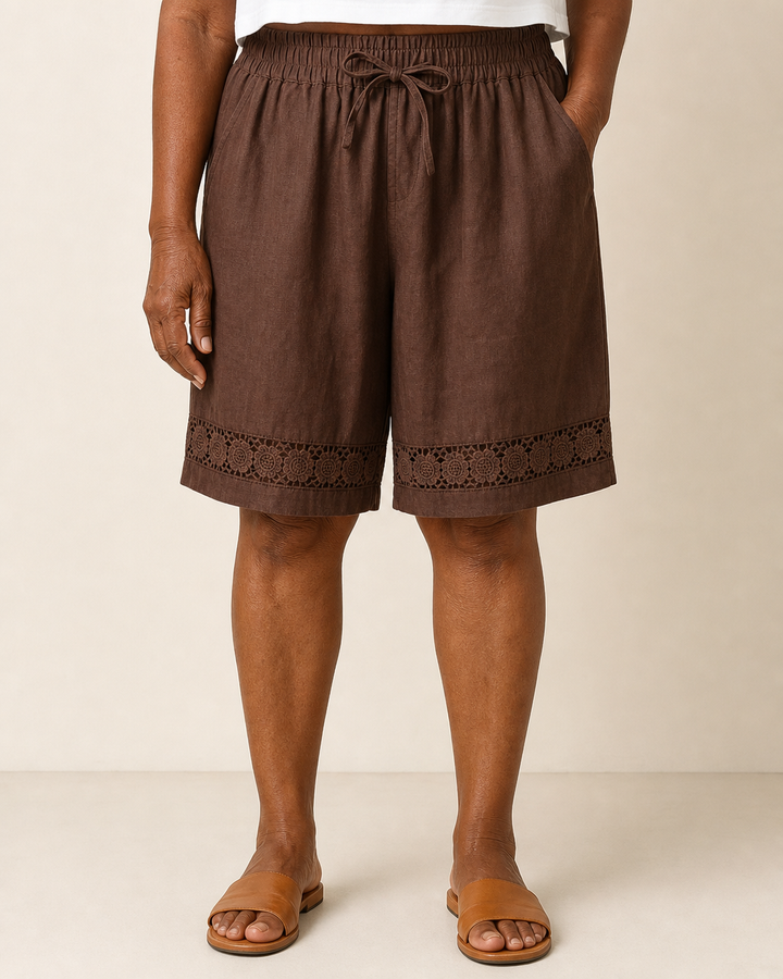 Rica | Relaxed Elegant Shorts — Brown
