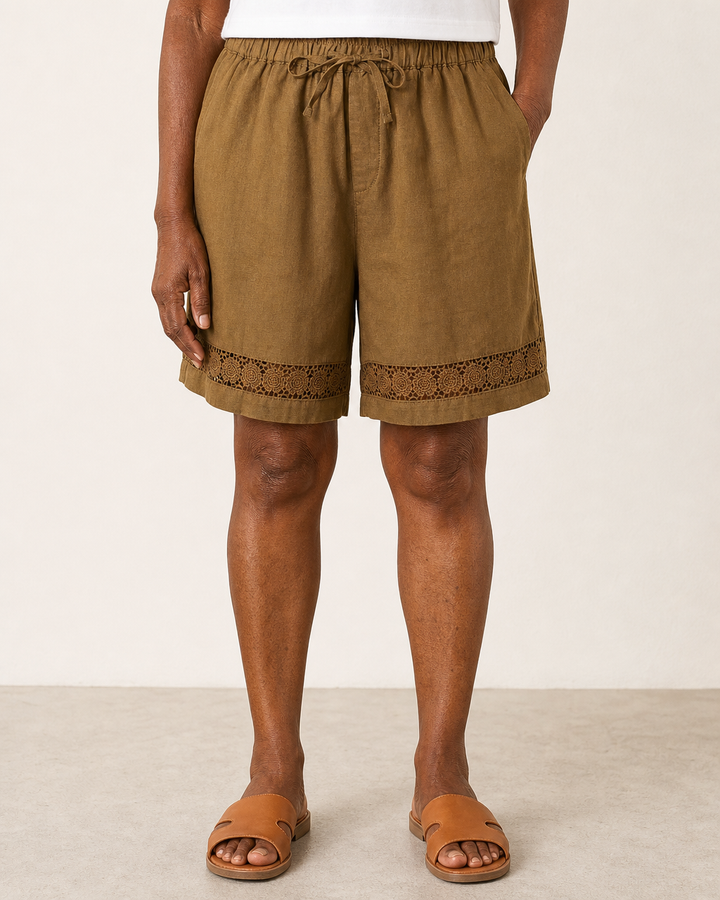 Rica | Relaxed Elegant Shorts — Khaki