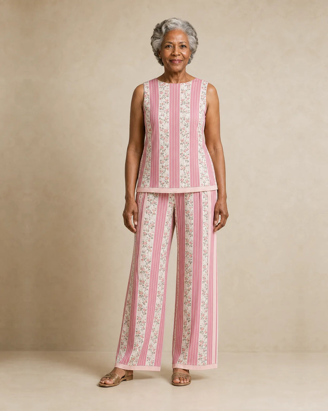 Sierra | Sleeveless Print Top & Wide-Leg Set
