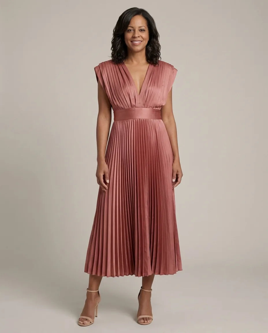 Genevieve | Timeless Pleated Midi Dress