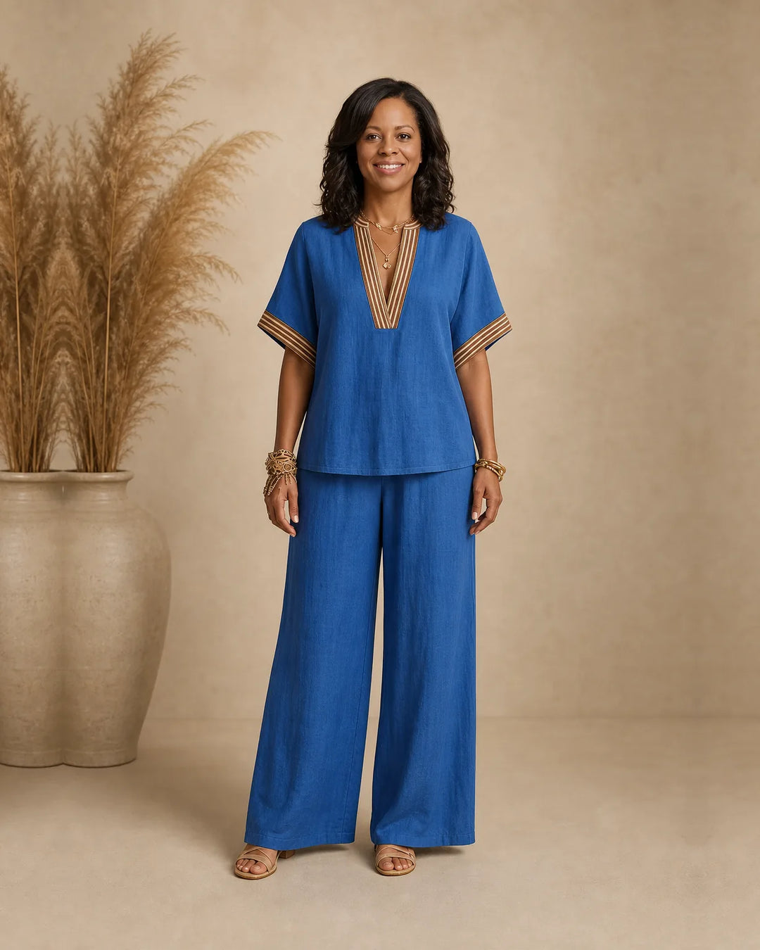 Marisa | Textured Top & Wide-Leg Set