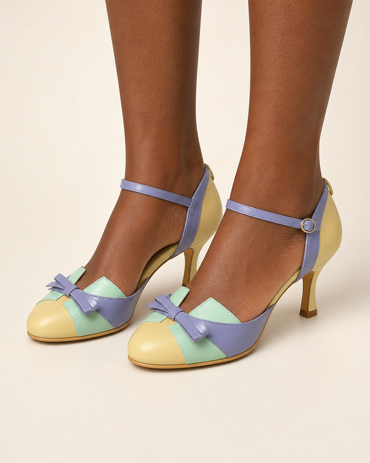 Ruby | Vintage Two-Tone Bow Pumps