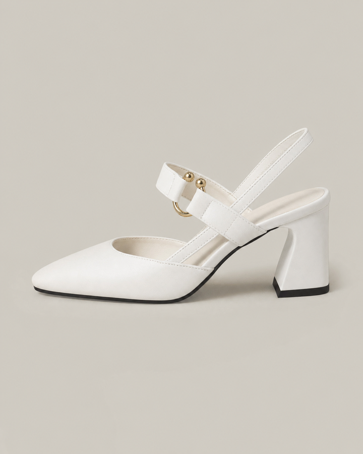 Ruth | Low Heel Back Strap Pumps