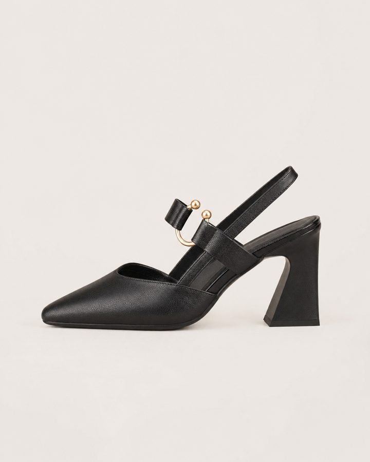 Ruth | Low Heel Back Strap Pumps