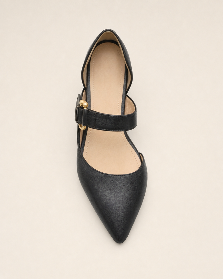 Ruth | Low Heel Back Strap Pumps