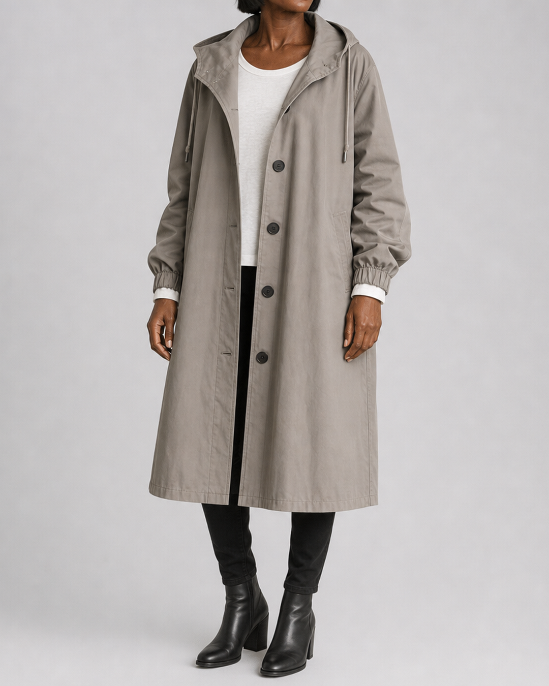 Elaine | Hooded Relaxed-Fit Long Trench Coat