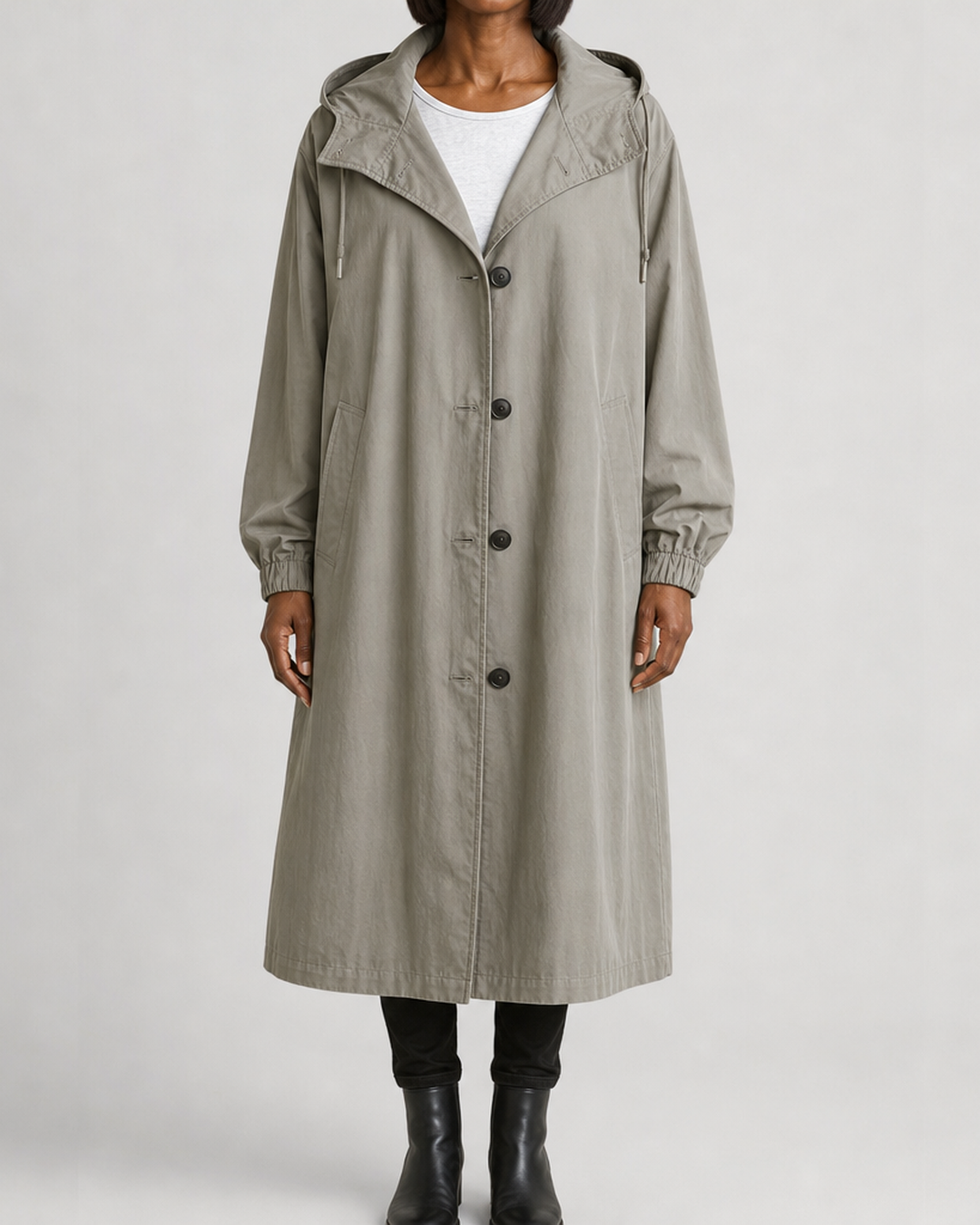 Ruth | Hooded Relaxed-Fit Long Trench Coat