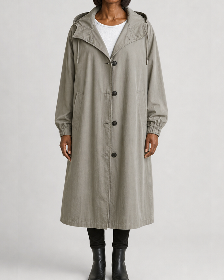 Ruth | Hooded Relaxed-Fit Long Trench Coat