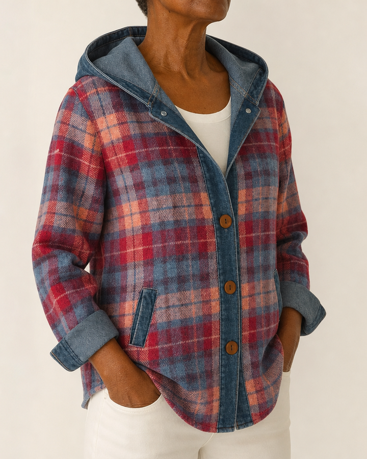 Sabina | Hooded Plaid Shacket