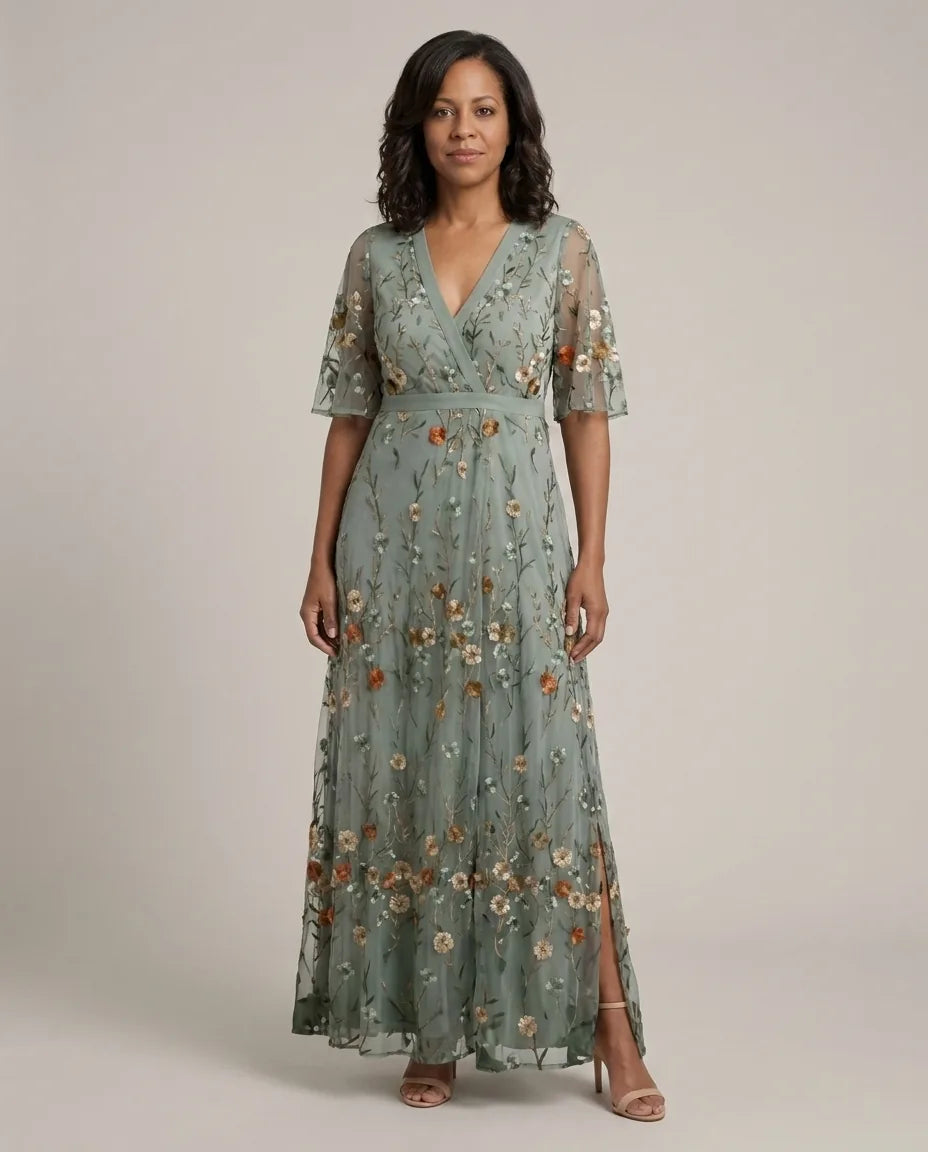 Samantha | Halter Bloom Flow Maxi Dress