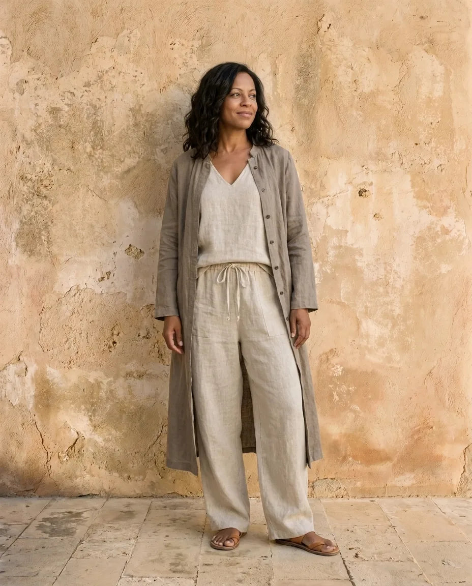 Camille | Relaxed Linen Blend Three-Piece Set