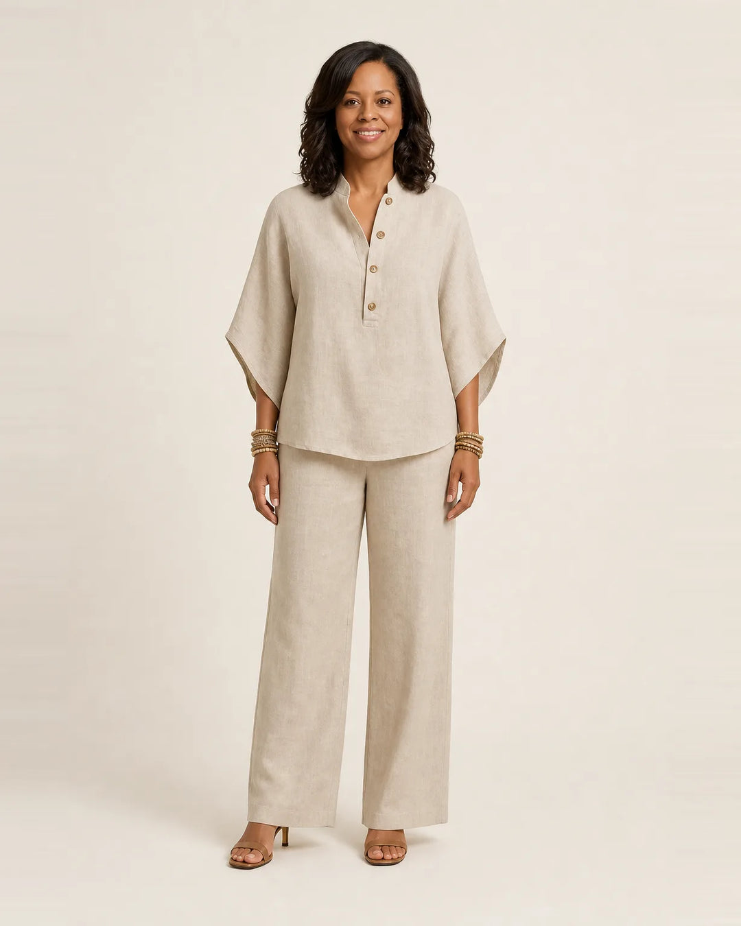 Zerah | Linen Two-Piece Set — Sand