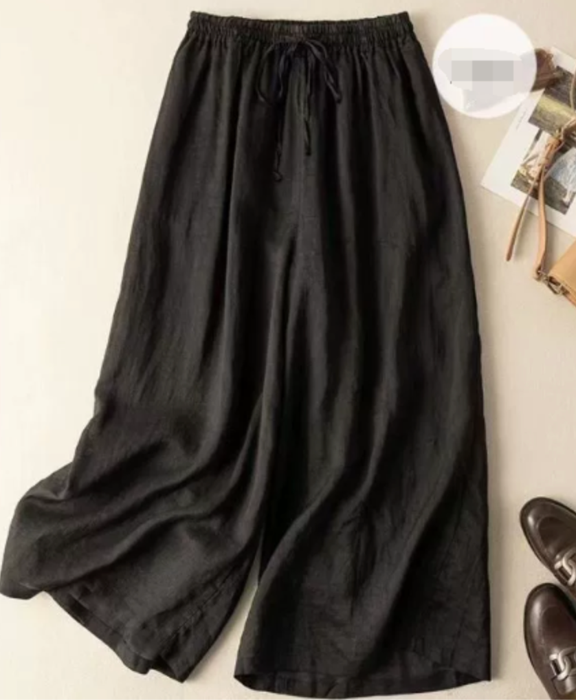 Sandra | Elegant Relaxed Wide-leg Pants — Black