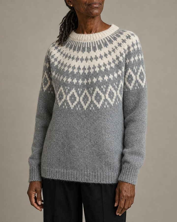 Maureen | Grey Vintage Fair Isle Pullover