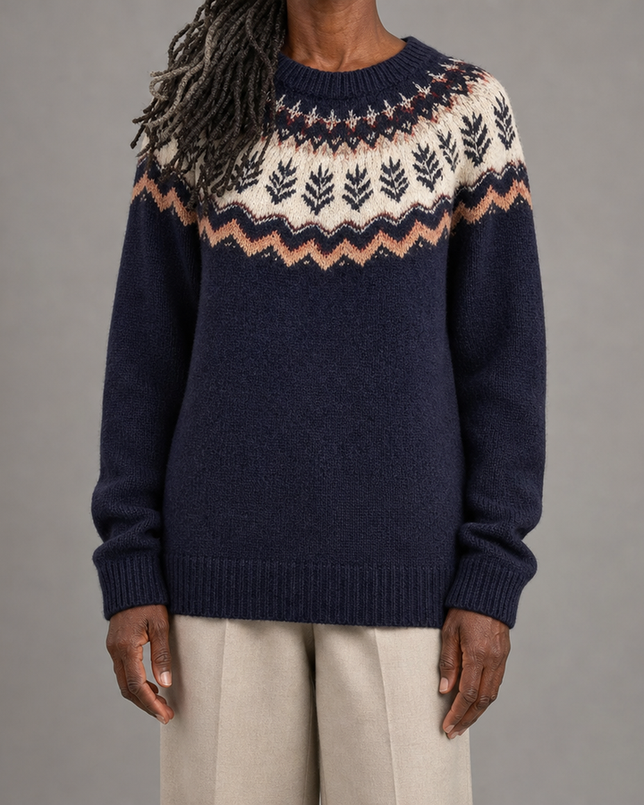 Nadine | Coffee Ii Vintage Fair Isle Pullover
