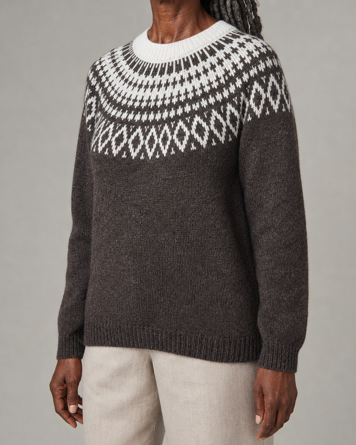 Ophelia | Black Vintage Fair Isle Pullover