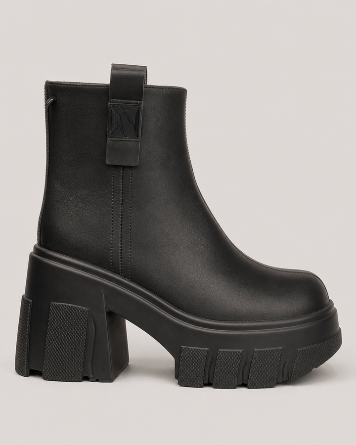 Bonita | Platform Block Heel Ankle Boots With Back Zip