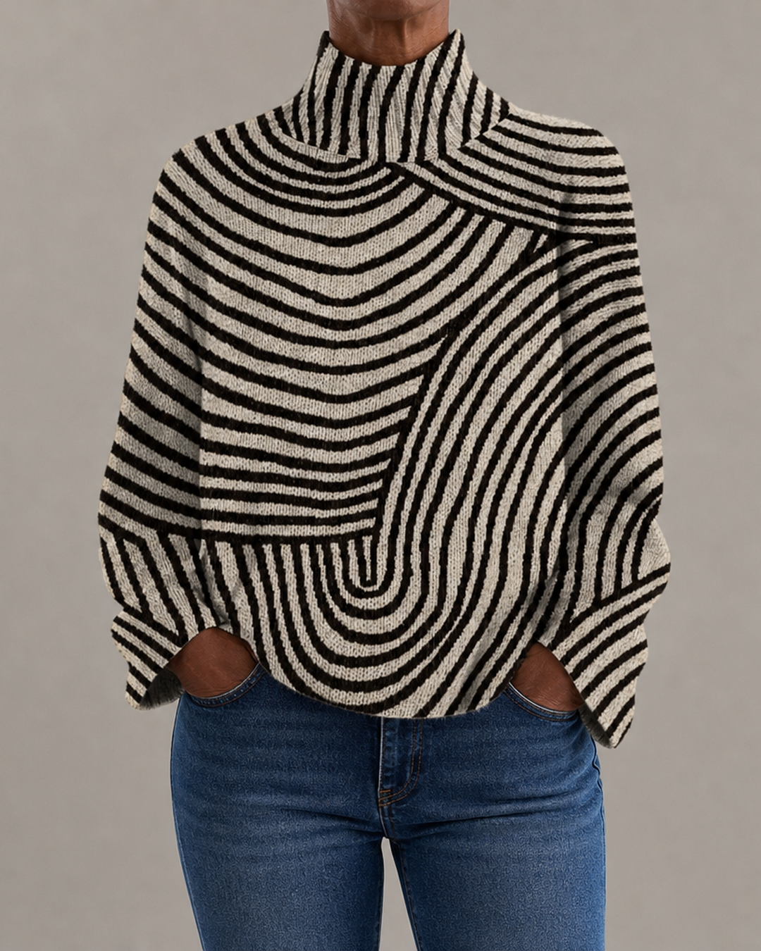 Sienna | Hand-Drawn Line Turtleneck