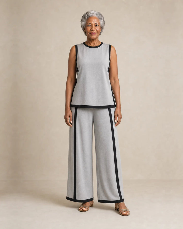 Sierra | Sleeveless Print Top & Wide-Leg Set