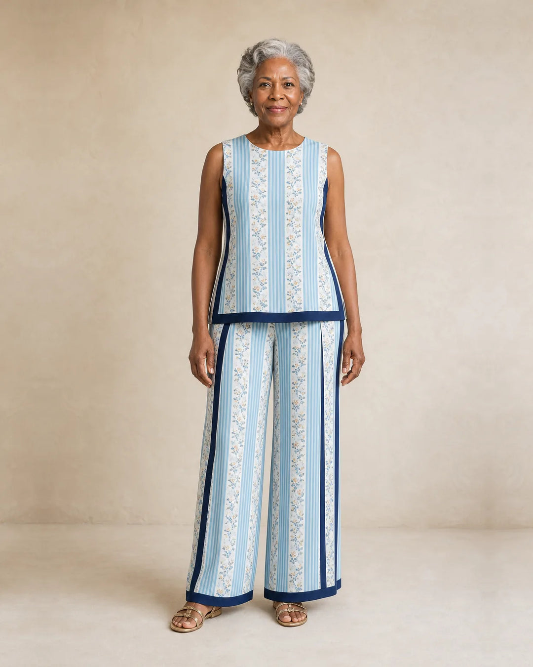 Sierra | Sleeveless Print Top & Wide-Leg Set