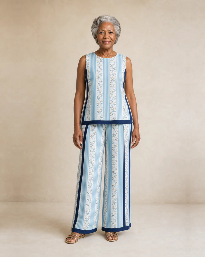 Sierra | Sleeveless Print Top & Wide-Leg Set