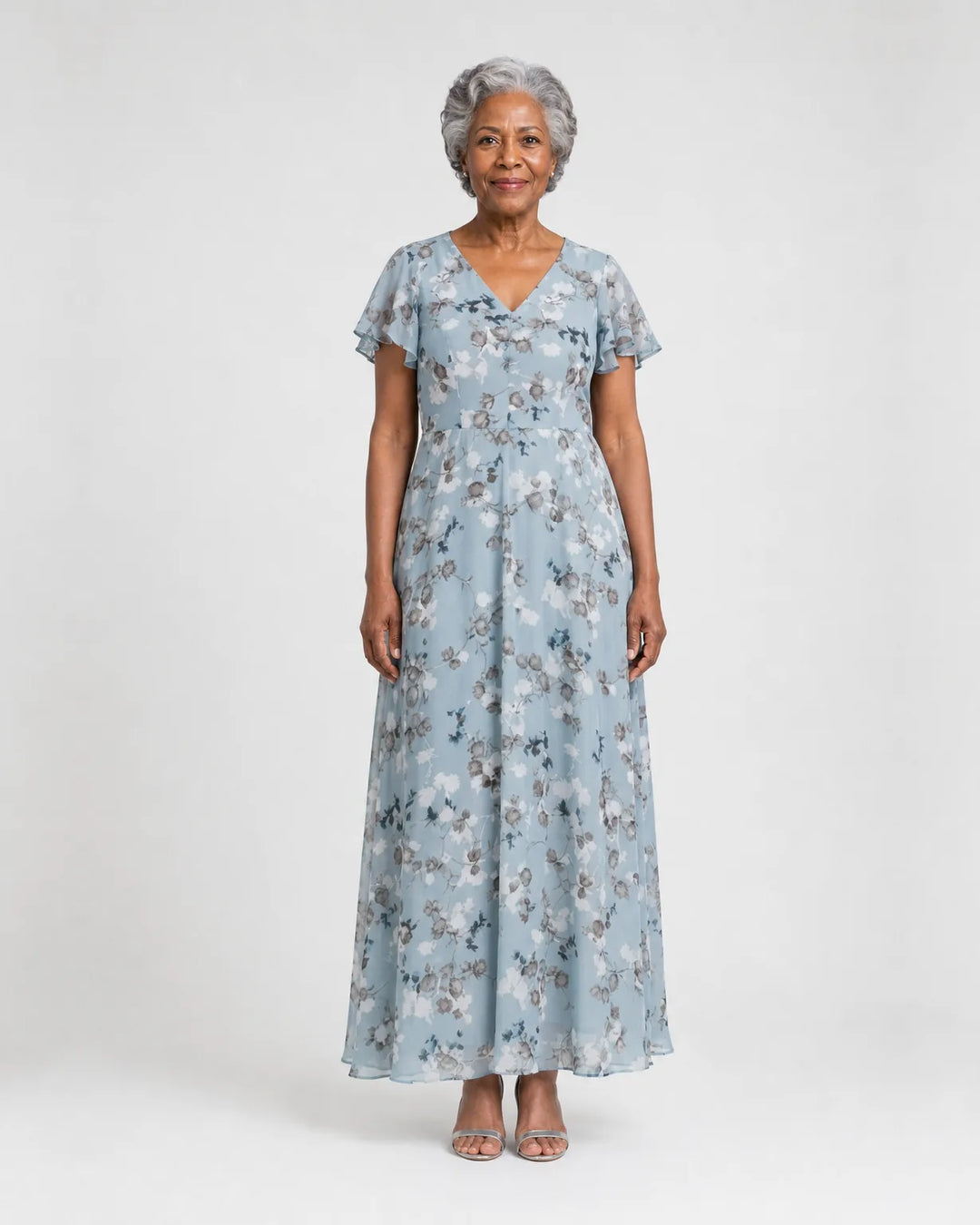 Ismeria | Floral Chiffon Maxi Dress