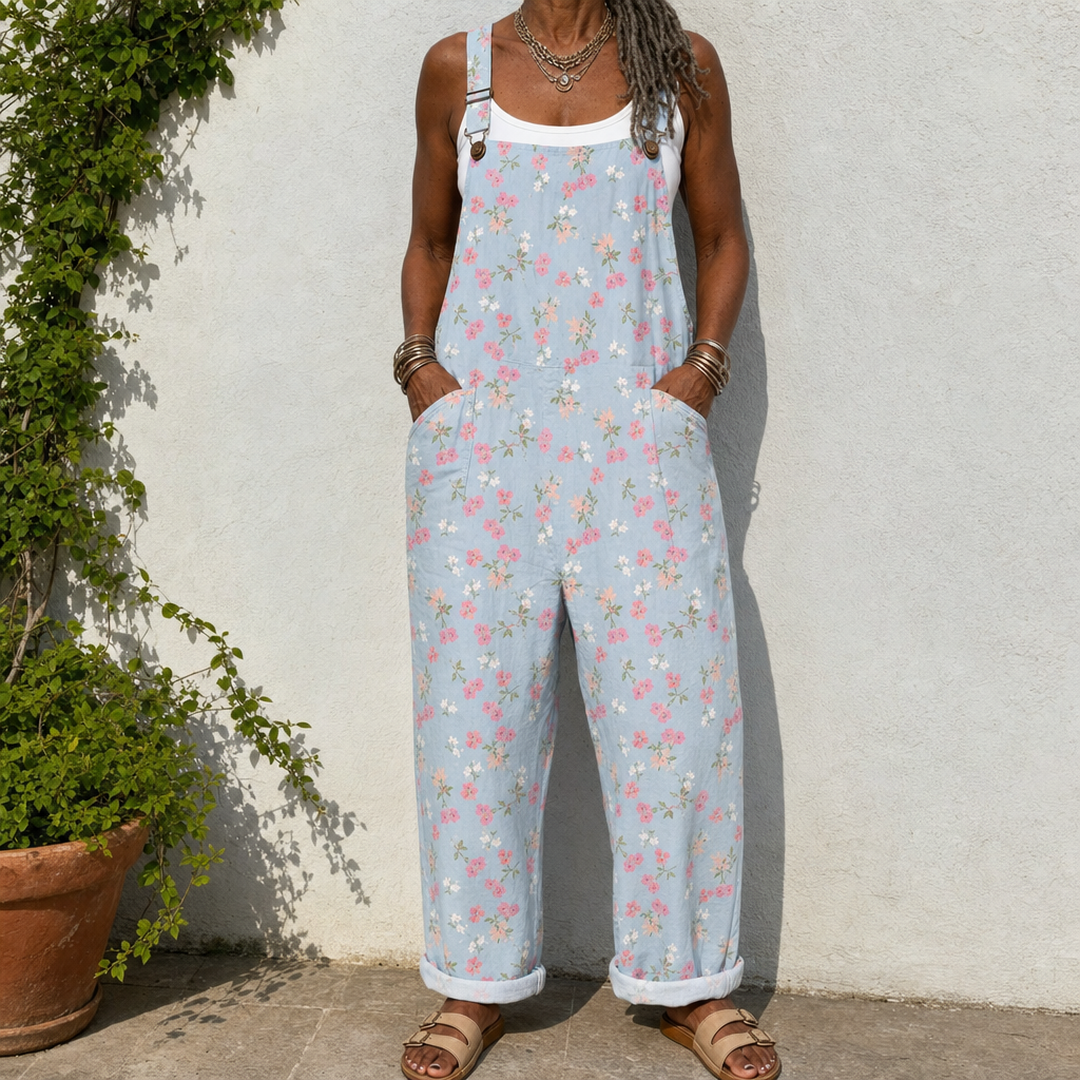 Rosalinde | Blue Ditsy Floral Overalls