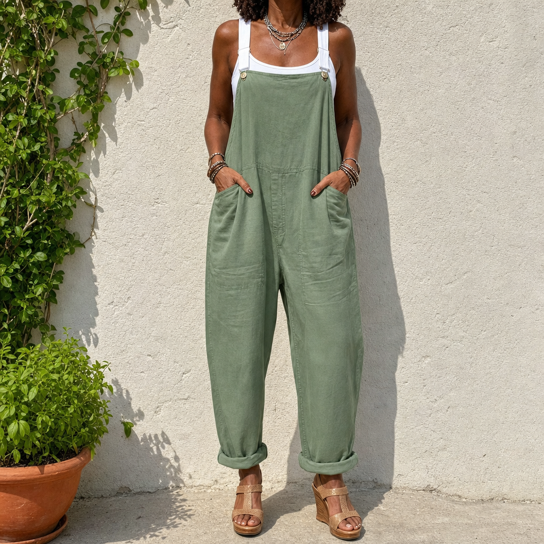 Verity | Solid Sage Overalls