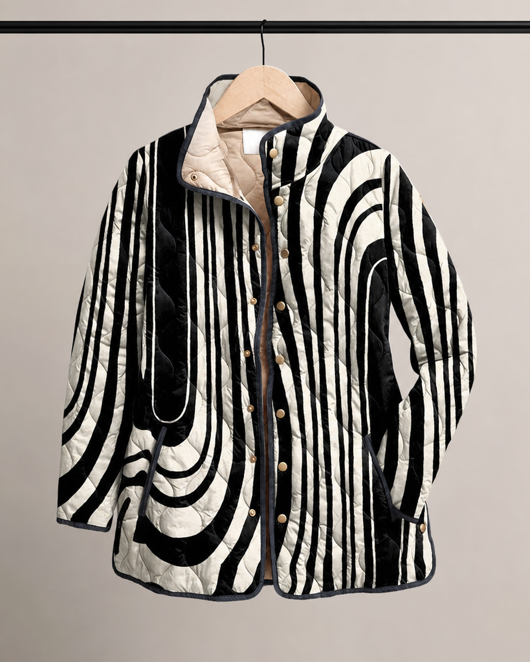 Soraya | Casual Quilted Jacket with Abstract Geometric Design