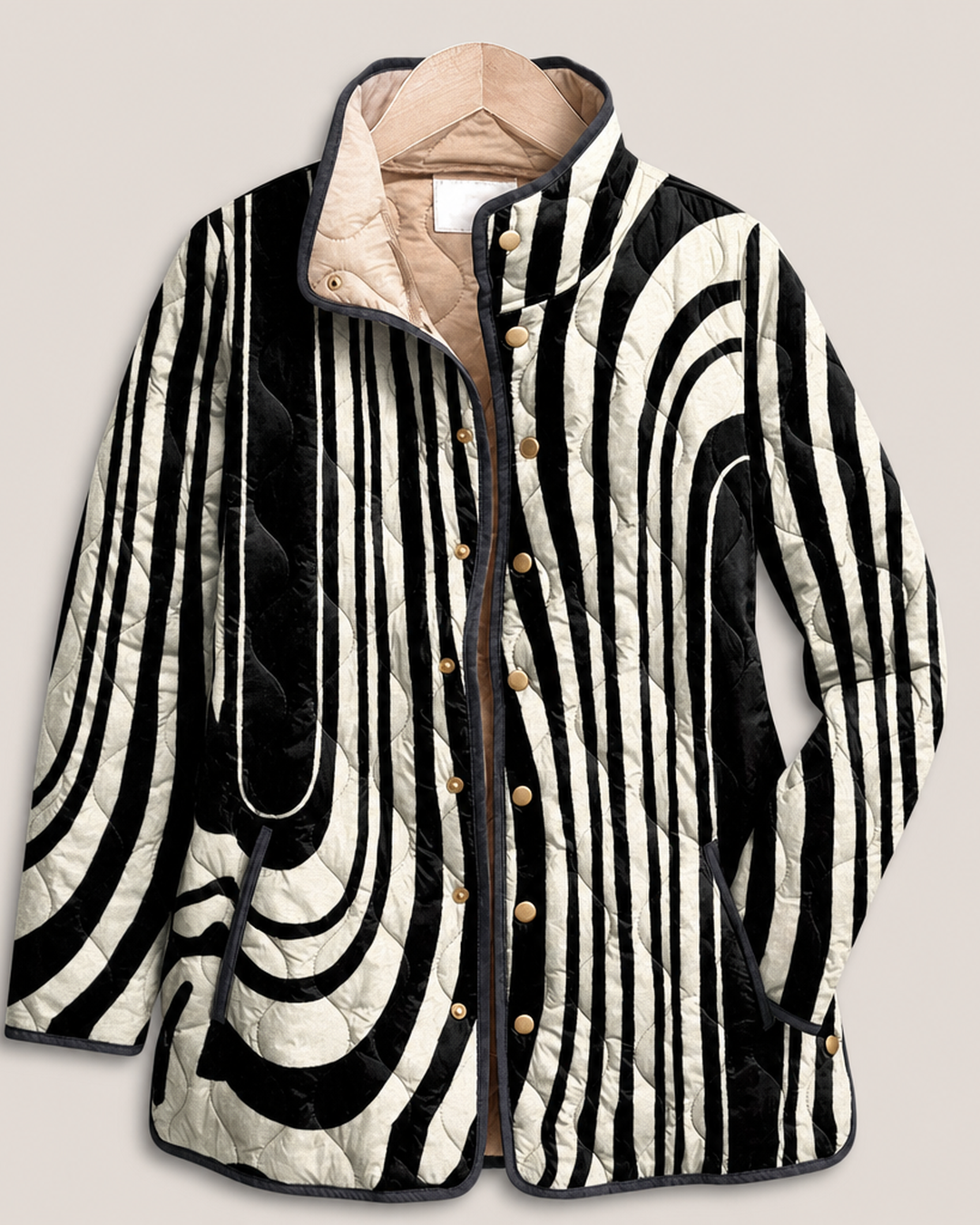 Soraya | Casual Quilted Jacket with Abstract Geometric Design