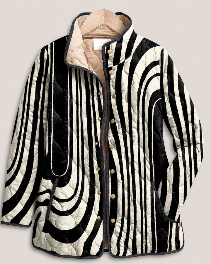 Soraya | Casual Quilted Jacket with Abstract Geometric Design
