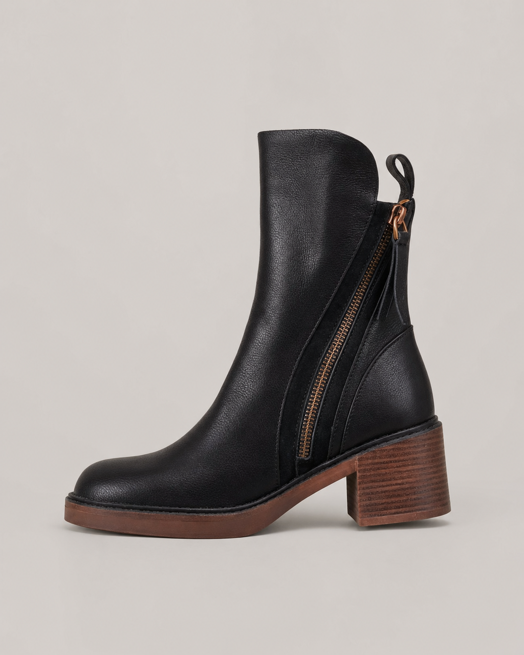 Sudie | Leather Square Heel Boots