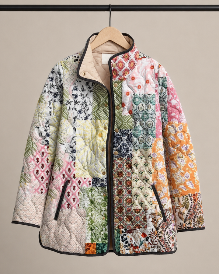 Suri | Casual Floral Print Quilted Jacket