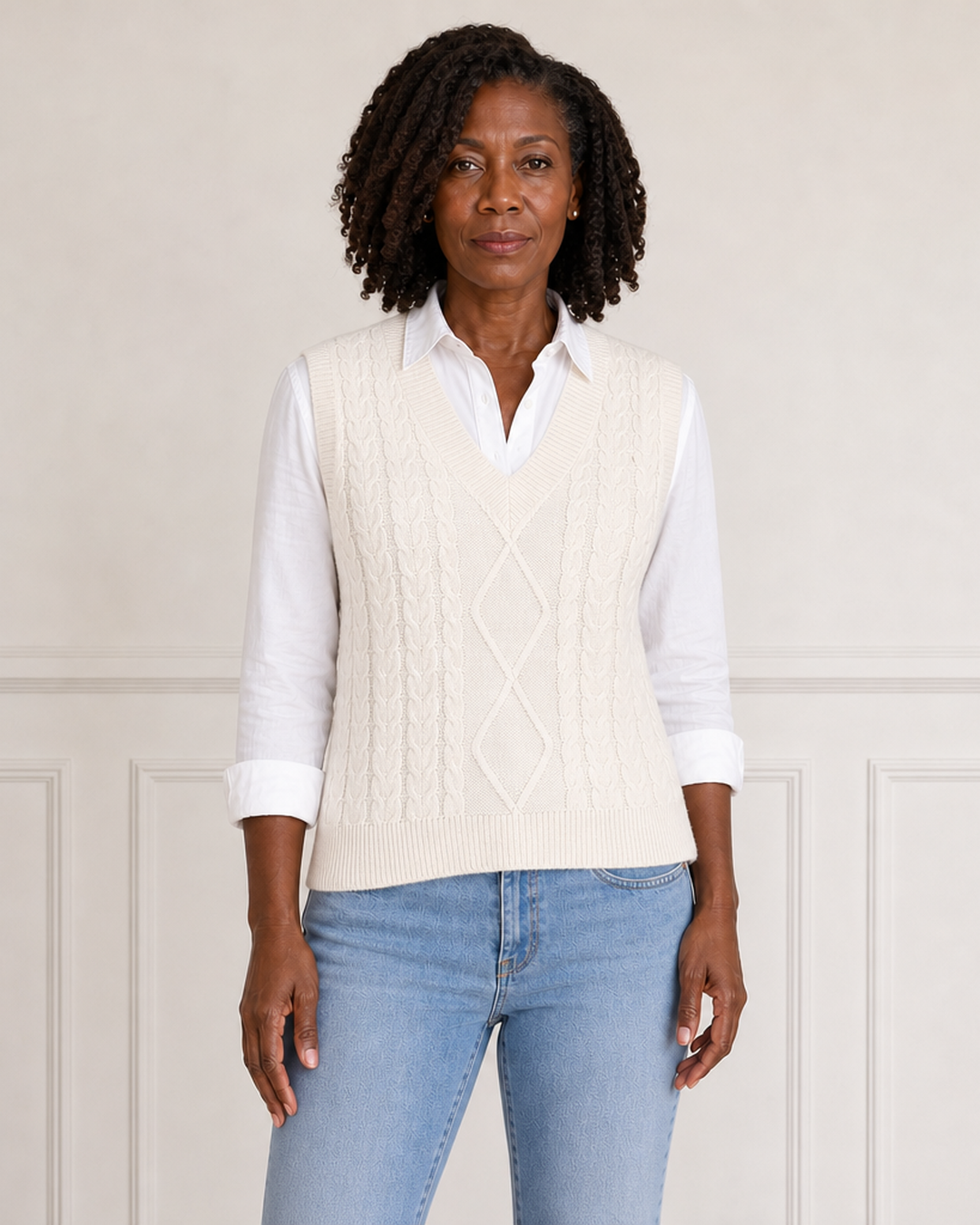 Sweater vest met V-hals