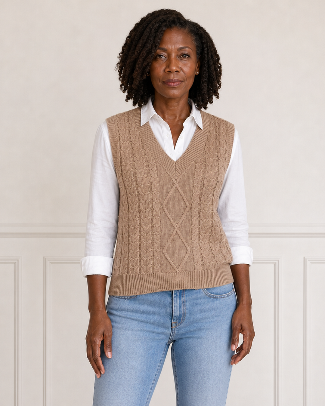 Sweater vest met V-hals