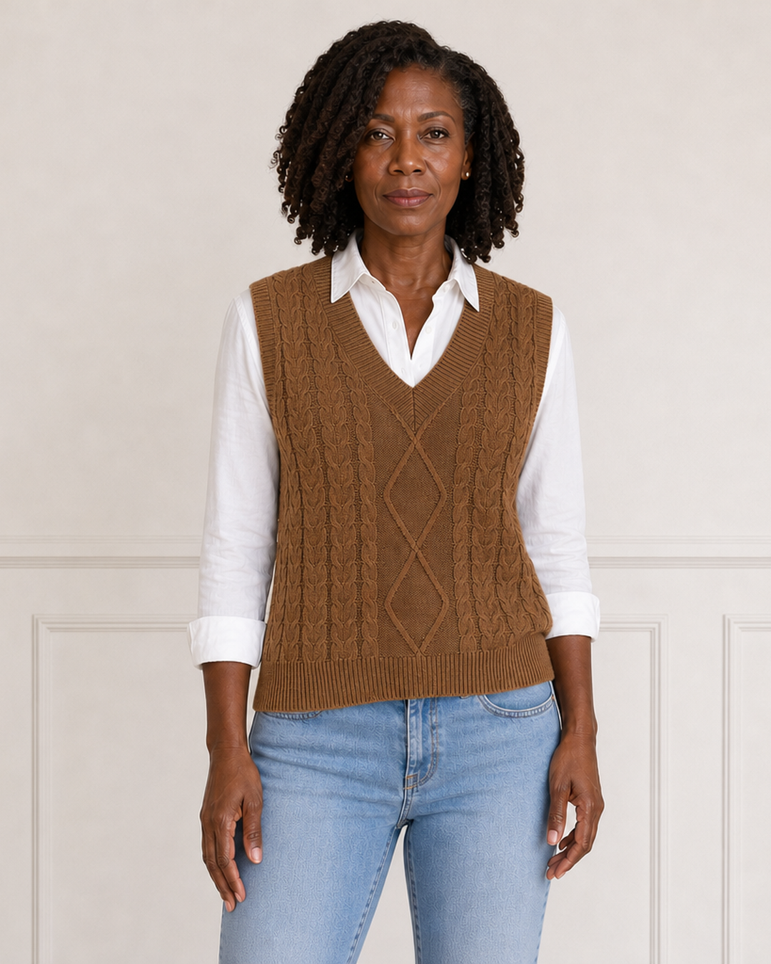 Sweater vest met V-hals
