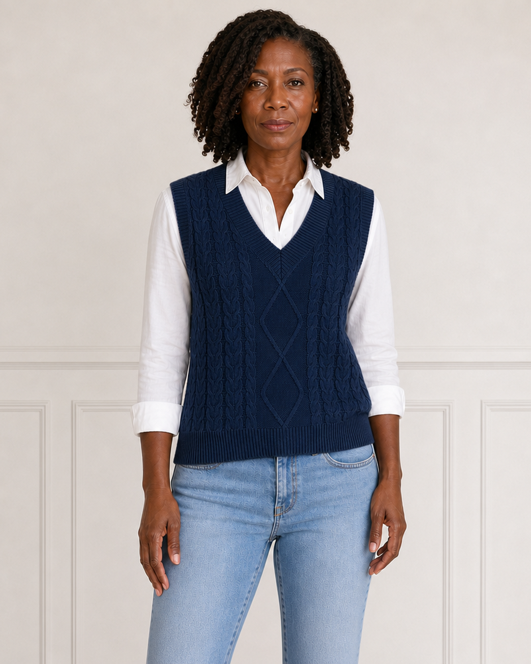 Sweater vest met V-hals