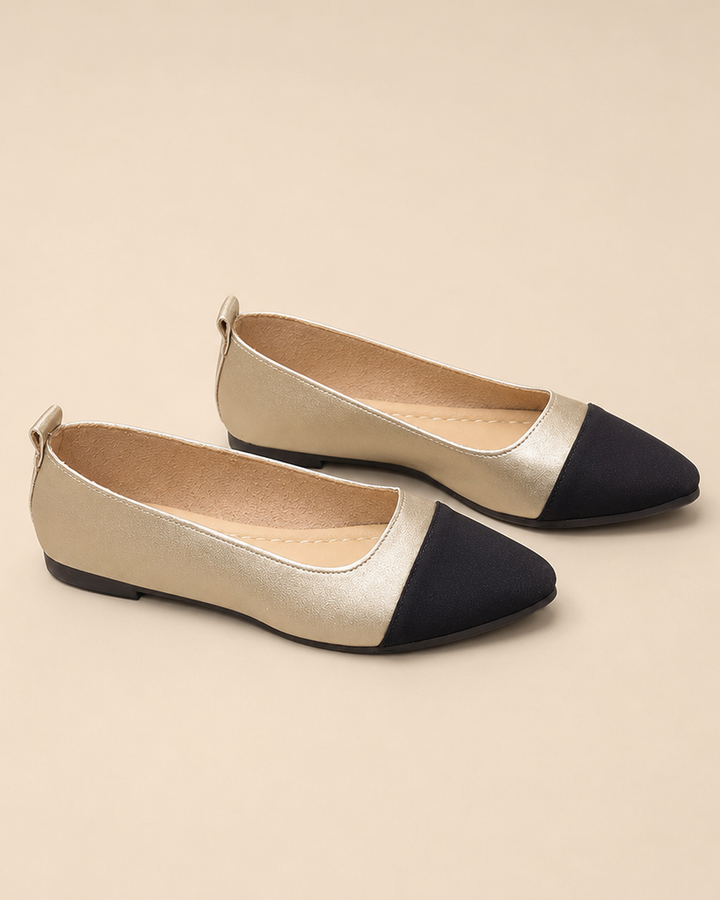 Hilda | Two-Tone Pointed Ballet Flats