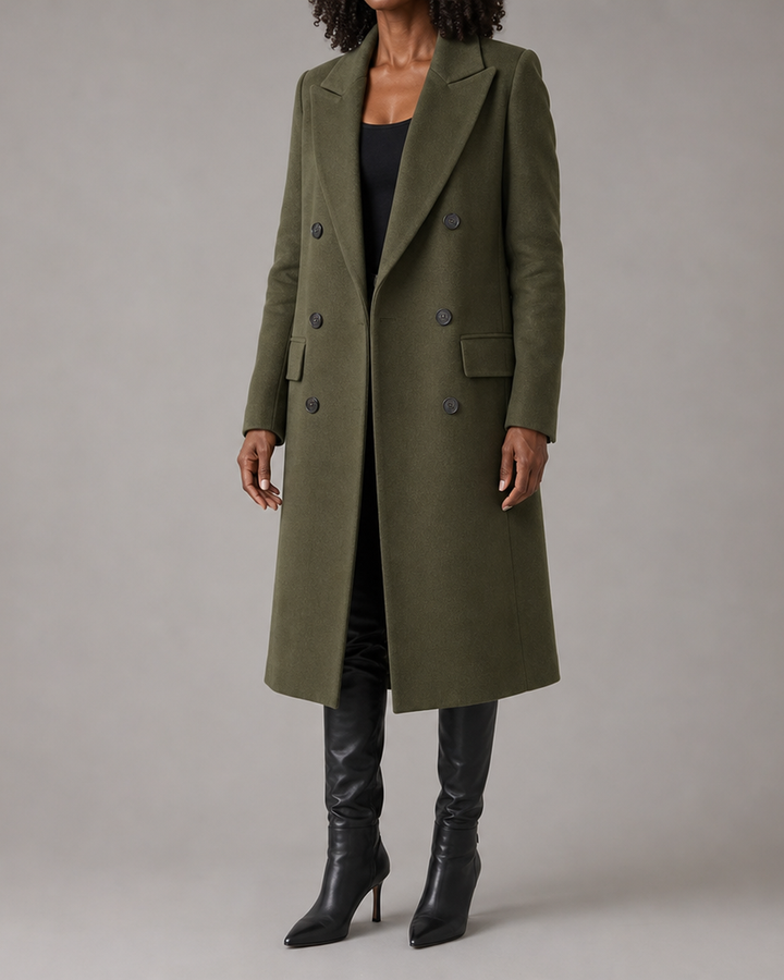 Tailored | Double-Breasted Longline Blazer Coat for Women