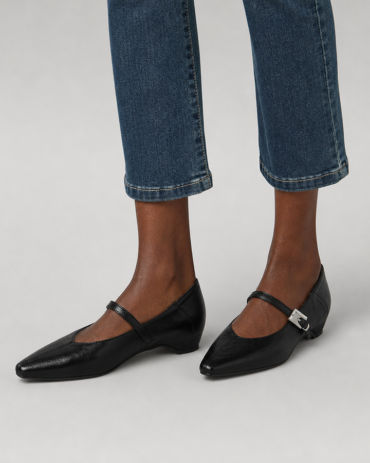 Lora | Pointed-Toe Mary Jane Flats