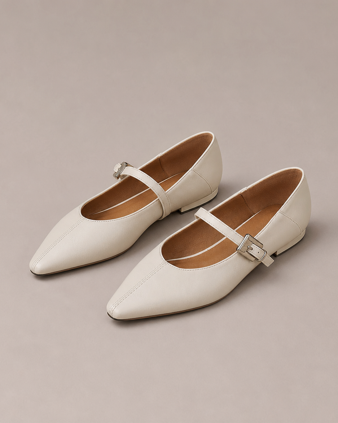 Lora | Pointed-Toe Mary Jane Flats
