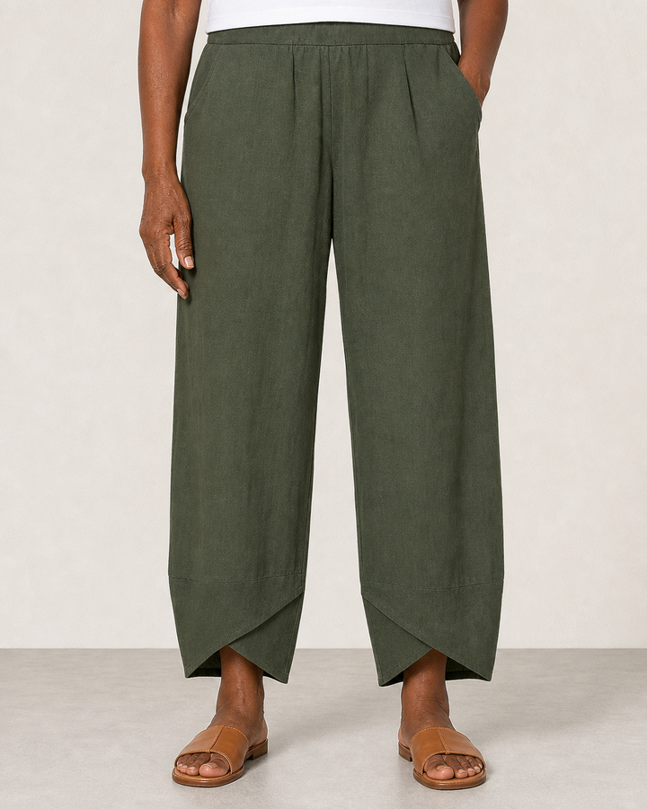 Tarni | Chic Breathable Summer Pants — Military Green