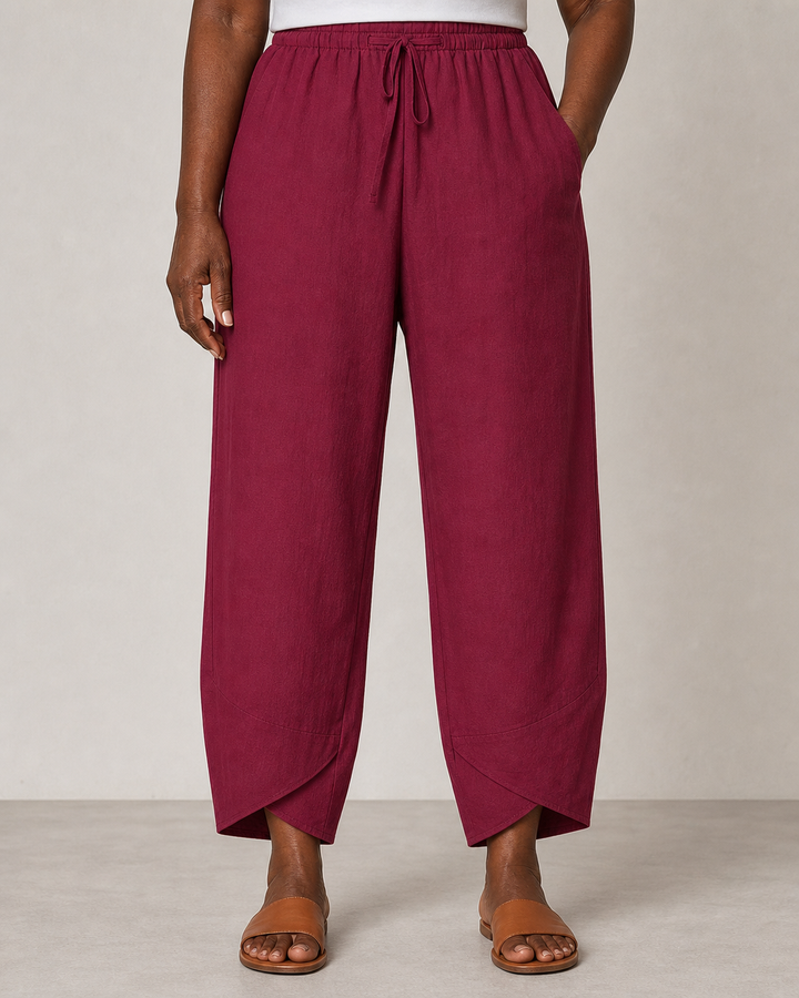 Tarni | Chic Breathable Summer Pants — Red