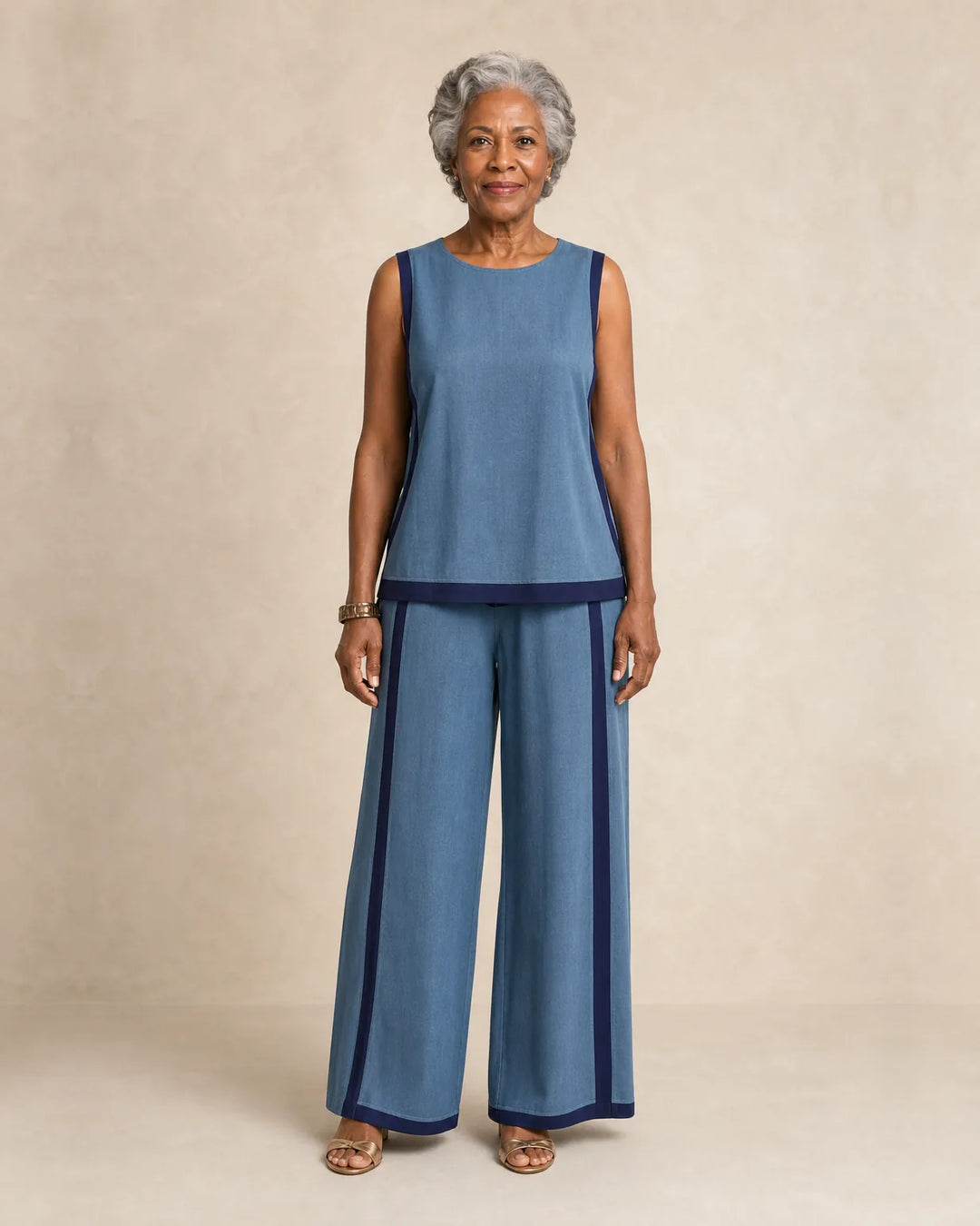 Sierra | Sleeveless Print Top & Wide-Leg Set