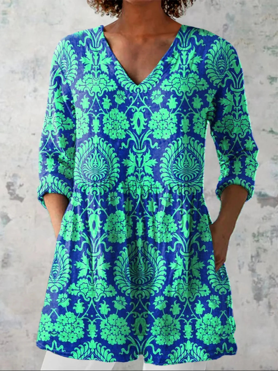 Nneka | Long Blouse with V-Neck