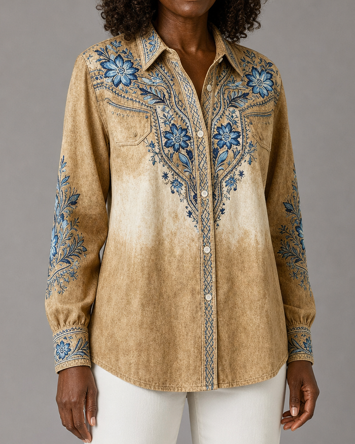 Tucson | Vintage Western Floral Button Blouse